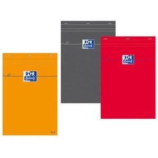OXFORD Bloc-notes - Petits carreaux - 160 pages - Rouge - 21 cm x 14,8 cm x 0,9 cm