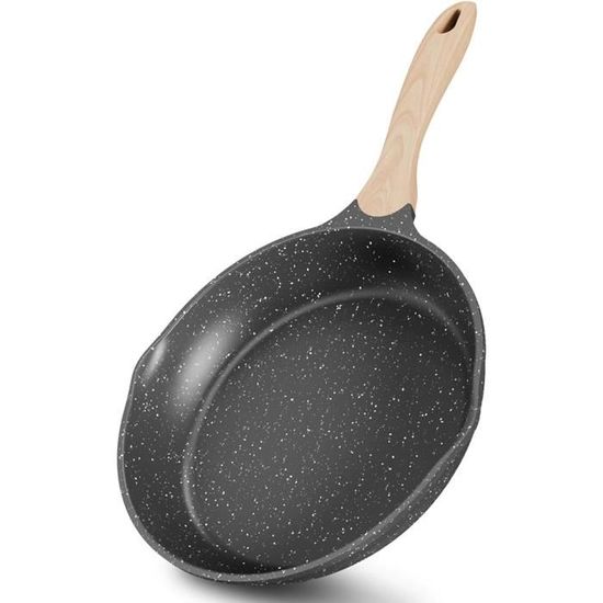 Poêle à Frire GSW Titanium Granit FerroTherm - 24 Cm, Revêtement Anti-adhésif épais, Compatible Induction