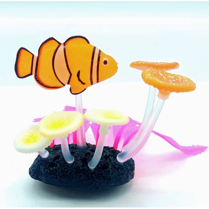 Décoration aquarium Fluo. Poisson clown. 10.5 x 5 x 10 cm. couleur aléatoire - Flamingo