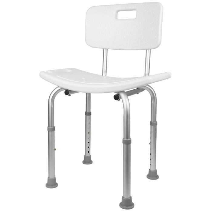WSdwqaa® Siège de Douche Ergonomique Hauteur Réglable Pieds Antidérapants Charge max. 136 Kg - 51x26x70-83.5 cm