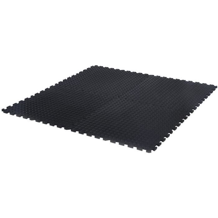 DREAMADE Tapis de Protection de Sol Tapis de Puzzle de Sports 12 Dalles Feuille en Mousse EVA sans Goût et Non-Toxique Noir