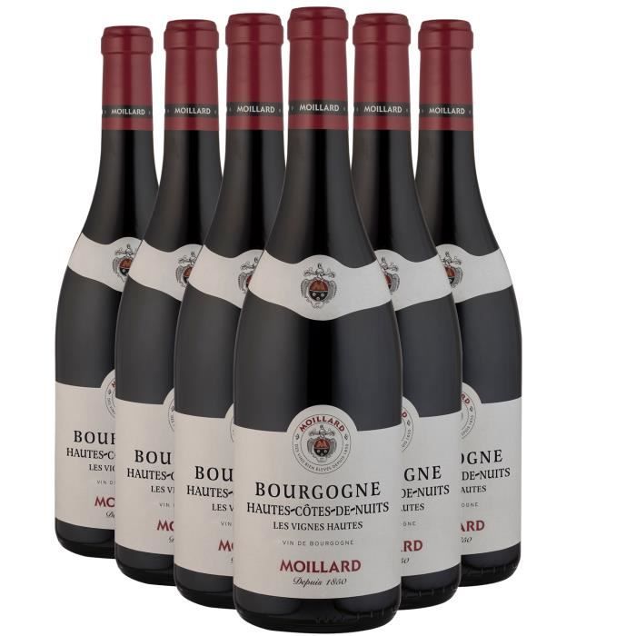 Bourgogne Hautes Côtes de Nuits Les vignes hautes Rouge 2020 - Lot de 6x75cl - Domaine Moillard - Vin AOC Rouge de Bourgogne