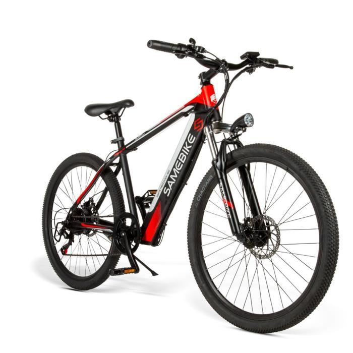 SAMEBIKE Vélo électrique 3 Modes 250W VTT 36V 8Ah Batterie au Lithium Amovible en Acier à Haute teneur en Carbone Noir
