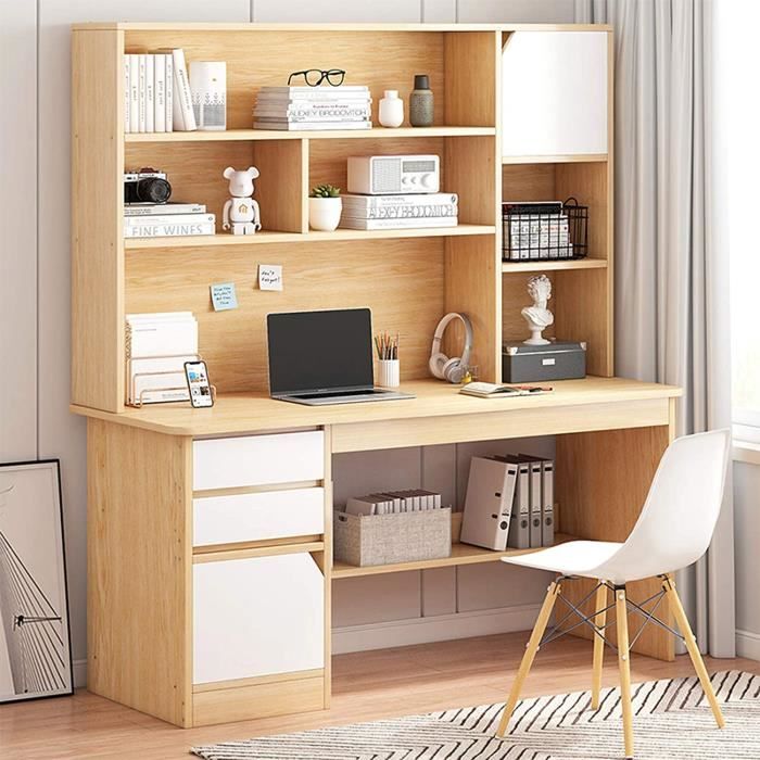 CClz Durable Élégant Tableau D'étude,Compact Bureau D'ordinateur pour Accueil Offcie Appartement,Table Pc Portable avec Tiroirs 386