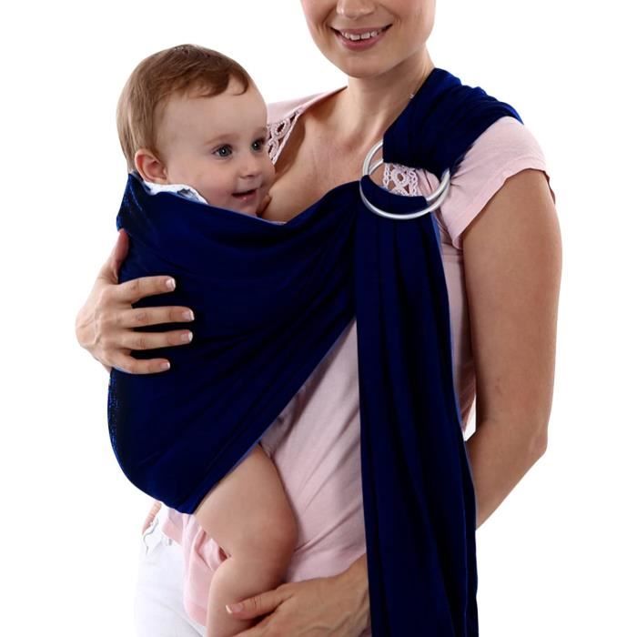 CHIC-CHIC Porte-bébé Sling Bébé Écharpe de Portage Multifonctionpour Enfant Nouveau-né Bleu foncé Taille unique