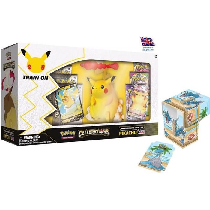 Coffret Pokemon scellé 25 Ans Celebration Figurine Pikachu en Anglais + Deck box