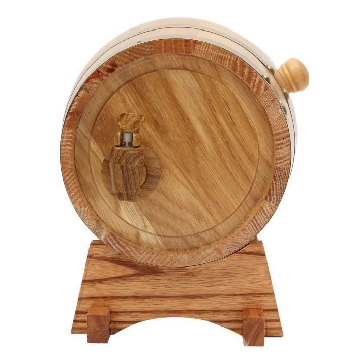 3L litres Oak Tonnelet Fût Tonneau tonneaux en Bois vin Baril & Spigot support
