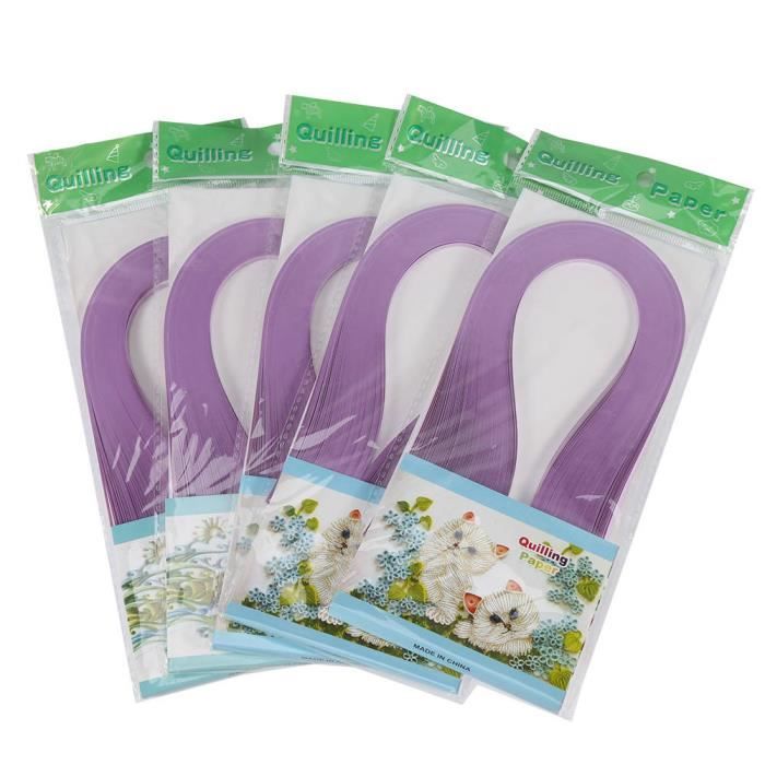 Fdit Papier Quilling 600 Stripes DIY Quilling Paper 3mm Width Pure Color Origami Paper Hand Craft (violet)
