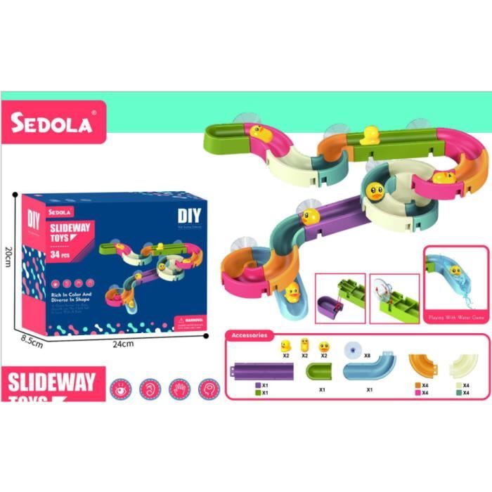 ECTEATOY Jouet de Bain Jeux Montessori Circuit de Billes Baignoire Jouet Cadeaux pour 3 4 5 Ans Garcon Fille