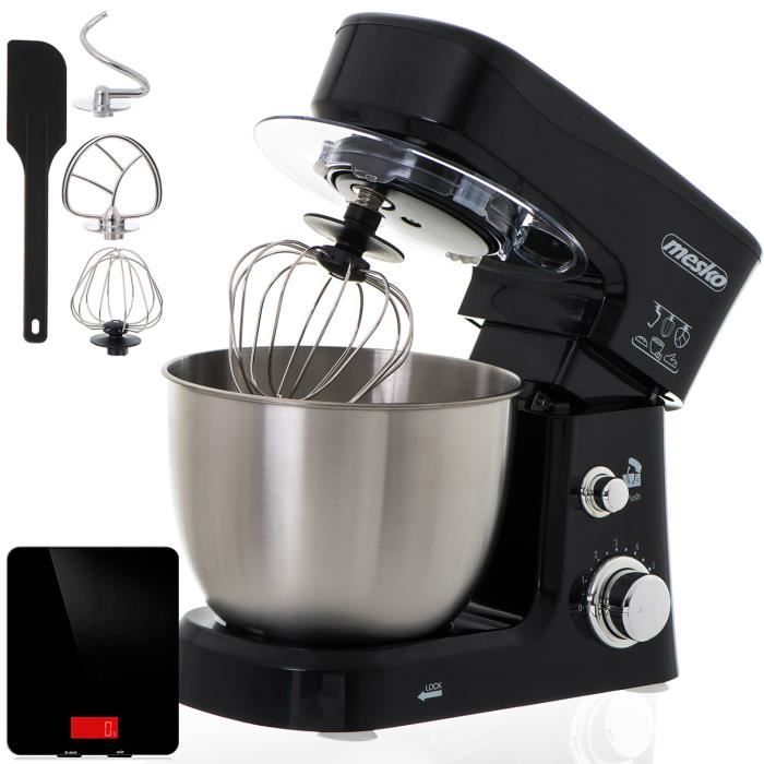 Robot Pâtissier Boulangerie Cuisine Ménager Multifonction Bol 3,5L Mesko MS4217B 1200W Noir 04776