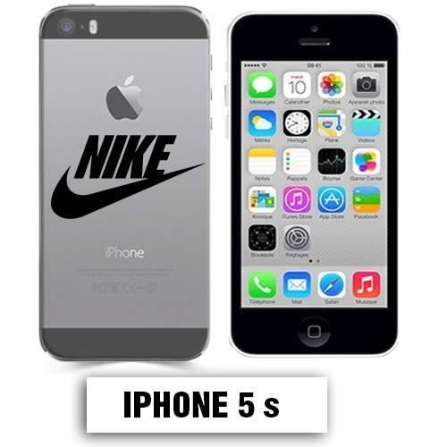 Coque transparente Iphone 5 5S Nike Noir