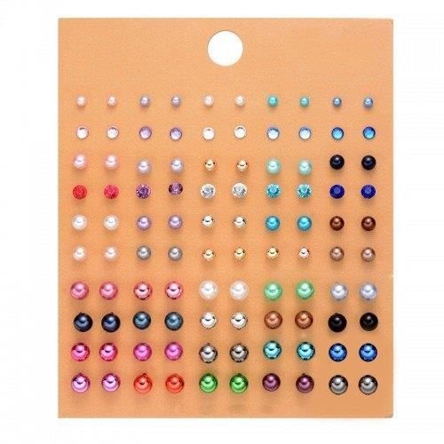 Boucles D'oreilles Femme Lot de 50 paires Multicolore