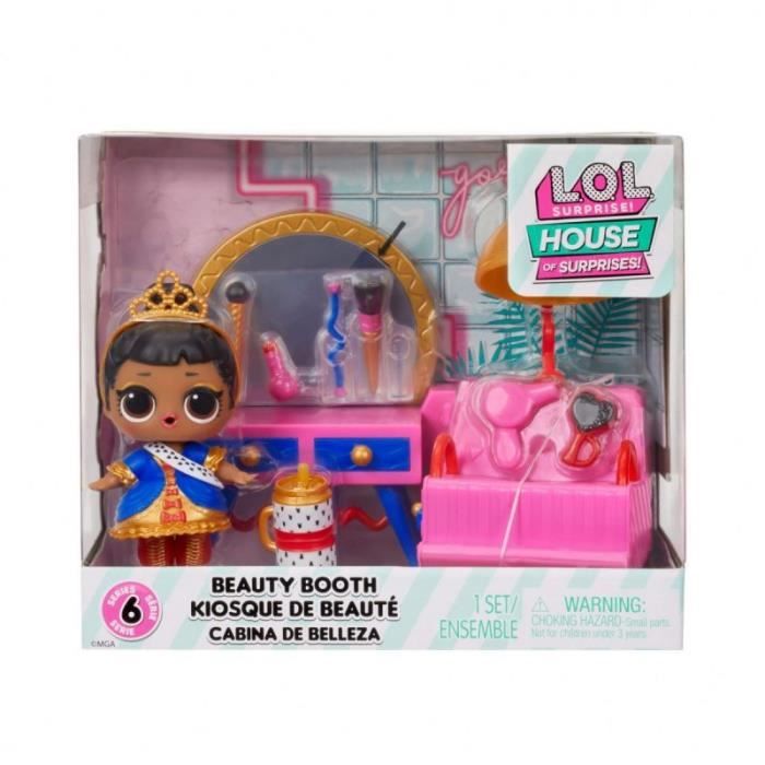 L.O.L. Surprise! LOL Surprise OMG House of Surprises - Coiffeuse - Comprend 1 poupée Sa Majesté de 7,6 cm avec 8
