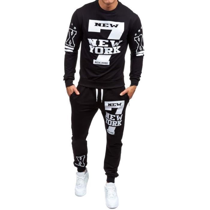Ensemble de pantalons de survêtement imprimés pour hommes, automne-hiver LJH80814331BKS_Youn