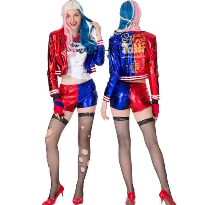 Adult Women Costume Suicide Squad Harley Quinn Fancy Dress Cosplay Halloween Costume Carnival Outfit