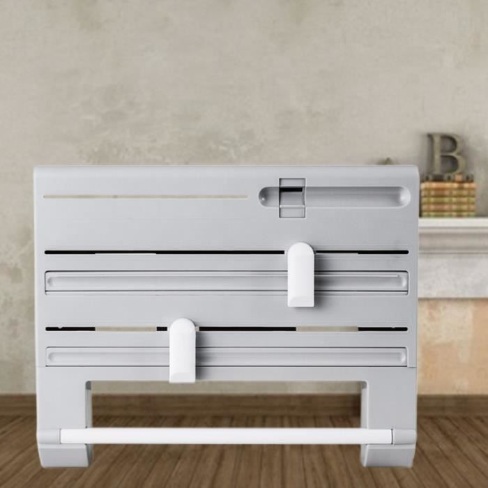 6 en 1 multi-fonction cuisine stockage rack étain feuille plastique en wrapper papier sac à ordures (gris) SUPPORT DE MICRO-ONDES