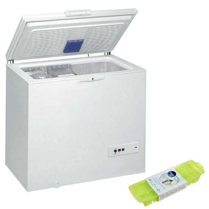 WHIRLPOOL Congélateur coffre blanc 311L Autonomie 45h avec 2 paniers