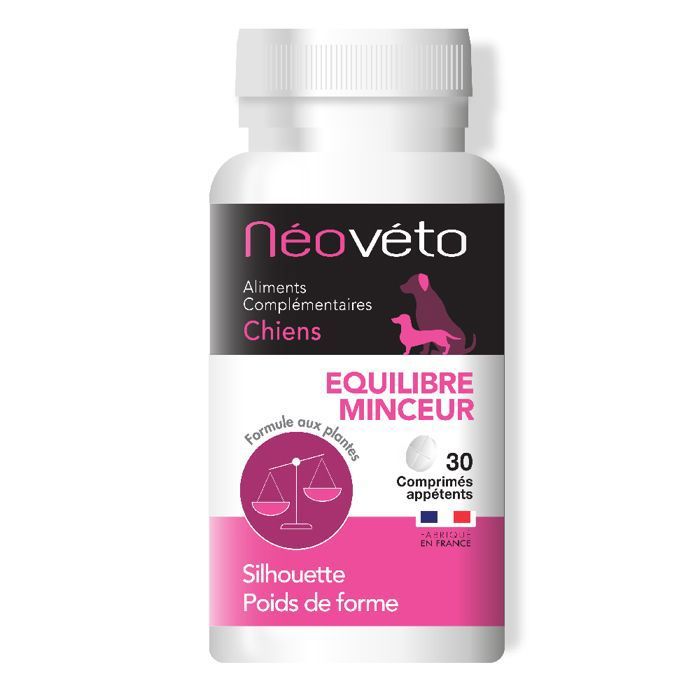 Aliment complémentaire - NEOVETO - EQUILIBRE MINCEUR - Actifs naturels - Fabriqué en France - Pour chiens