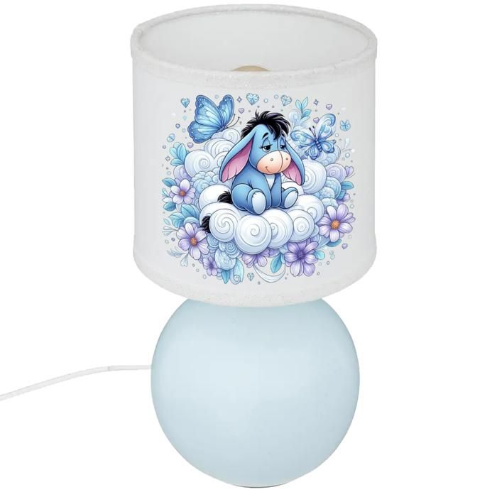 Lampe de Chevet - Bourriquet - Winnie lOurson - Personnalisable - Coton - 60W - Bleu