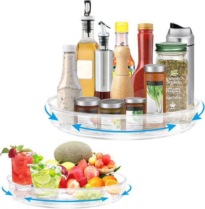 Épices Rond Plateau De Rangement,Plateau Tournant Frigo Cuisine Rotatif