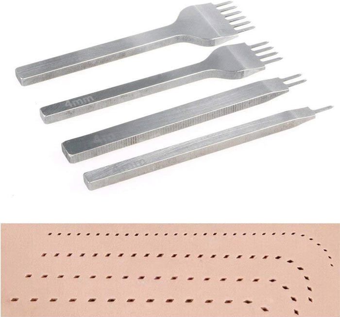 Kit D'outils Pour Percer Le Cuir - 3 Poinçons En Acier Inoxydable 2, 5 Et 10 Dents - Idéal Pour Fabriquer Sacs à Main, Portefeuilles Et Accessoires En Cuir