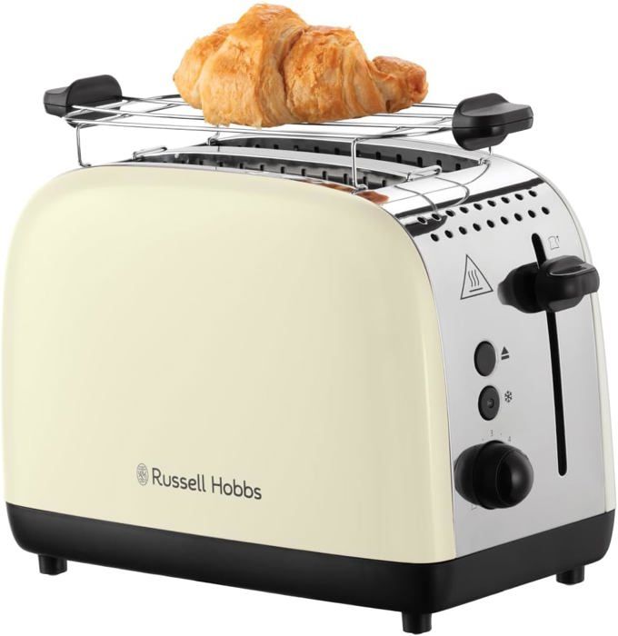Grille-Pain Russell Hobbs 2 Tranches – 6 Réglages De Brunissage – Fonctions Décongélation, Réchauffage – 1100 W – Couleur Mocha