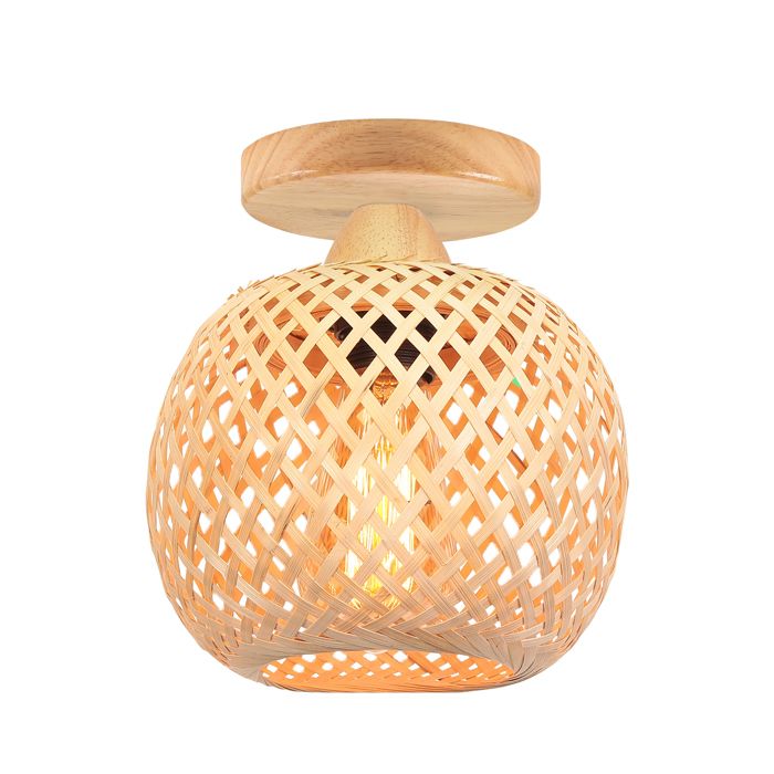 TOKIUS Plafonnier Bambou Naturel Tissé à la main Lampe plafond en Bois Bohème Luminaire Rond Rétro Pour Chambre Salon Couloir TOKIUS Plafonnier Bambou Naturel Tissé à la main Lampe plafond en Bois Bohème Luminaire Rond Rétro Pour Chambre Salon Couloir