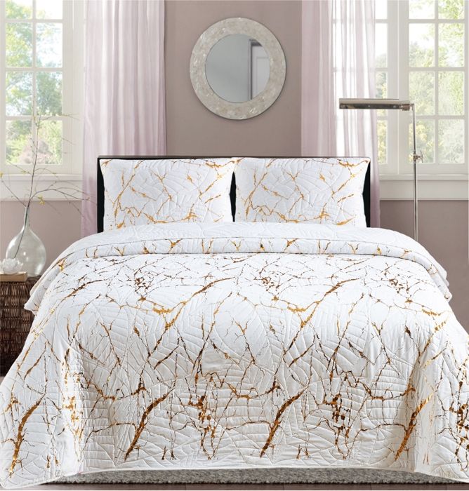 Qucover Boutis Sprei, 220 x 240 cm, elegante kleurrijke paisleybedsprei
