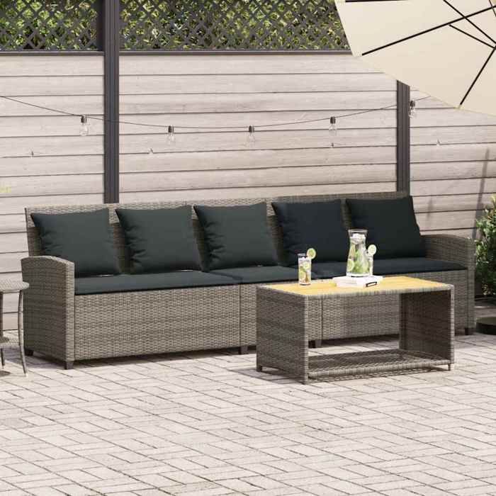 Vidaxl Canapé de jardin 5 places résine tressée