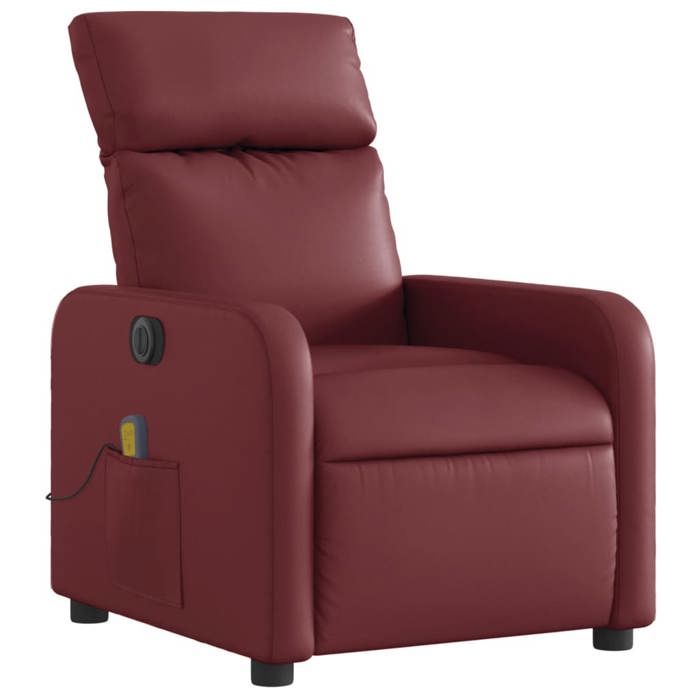 Fauteuil De Relaxation Fonction Massage Et Inclinable En PVC Rouge