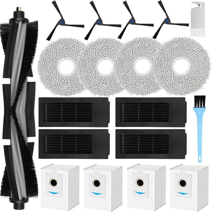 Kit 18 Accessoires Pour Ecovacs Deebot T80 Omni - Brosses, Filtres, Sacs Poussière