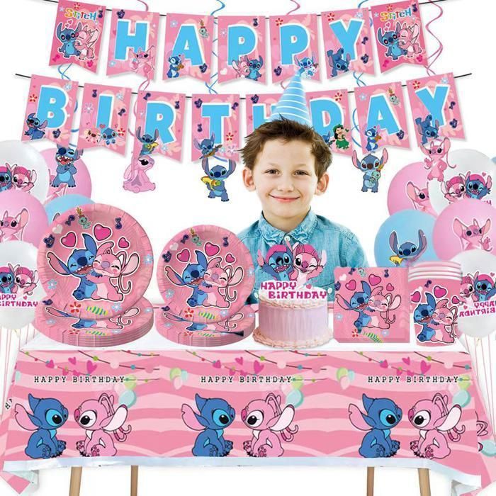 30pcs Décorations De Fête D'anniversaire Pour Jeunes - Ballons, Bannière, Décorations De Gâteau Et De Cupcake Avec Les Personnages De * Et * - Parfait Pour Les Célébrations à Thème Hawaïen, Décoration