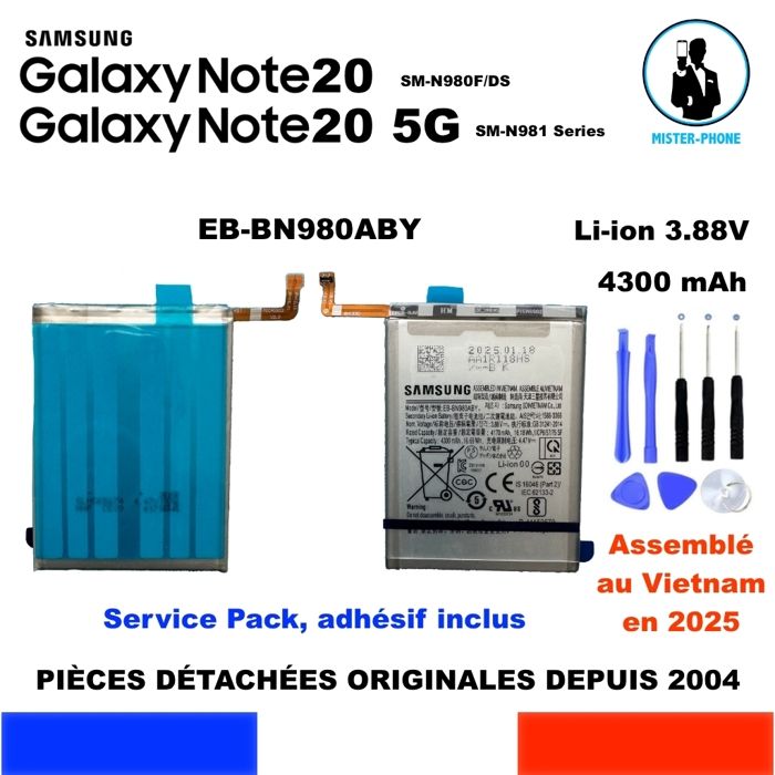 BATTERIE ORIGINALE SAMSUNG EB BN980ABY GALAXY NOTE 20 5G SM N980FDS SM N981U