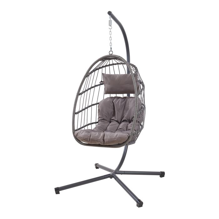 Fauteuil suspendu avec support Edeng 196 x 110 x 95 cm gris Fauteuil suspendu avec support Edeng 196 x 110 x 95 cm gris