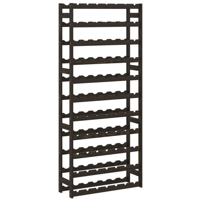 BONNIE®Armoire Range-bouteilles - SUIKUN - Casier à bouteilles pour 77 bouteilles noir bois pin solide FR753662