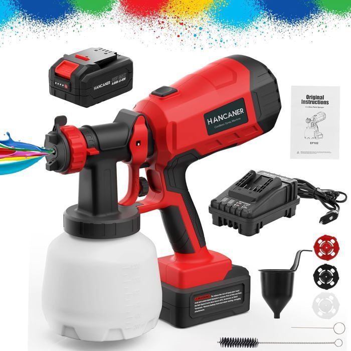 Pistolet a Peinture sans Fil 20 V 4000mAh Pistolet de Peinture — free download