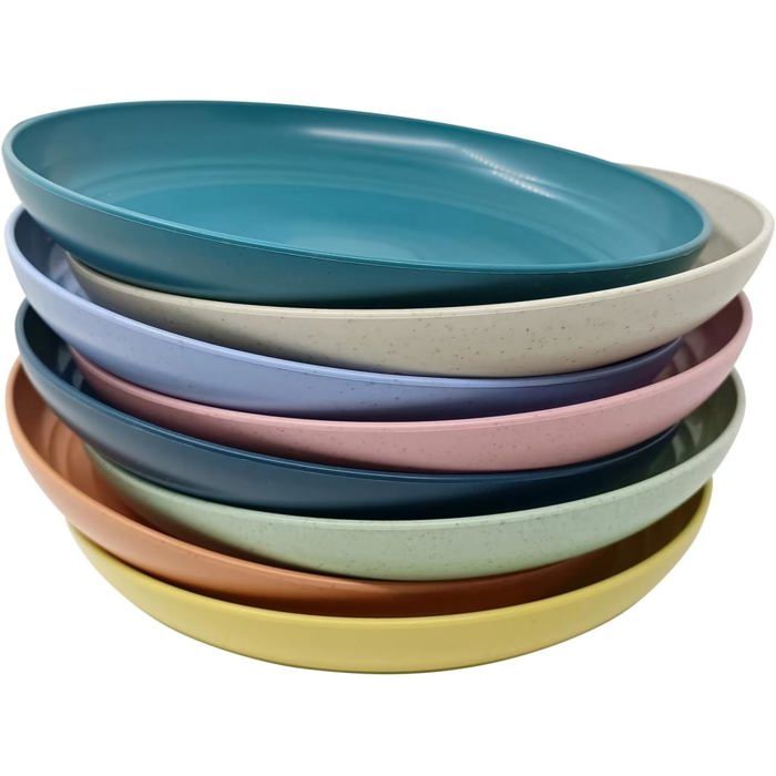 WANBY Lot de 8 assiettes en plastique léger incassables, non toxiques — free download