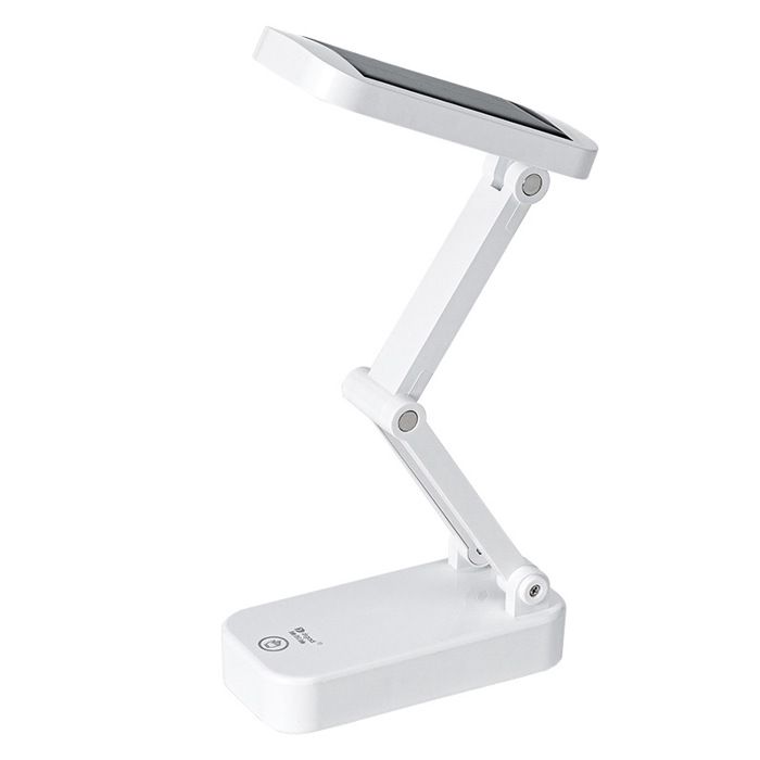 Lampe de bureau solaire pliable portable 24 LED tactile intensité variable recharge solaire/USB lampe de table pour étudiants