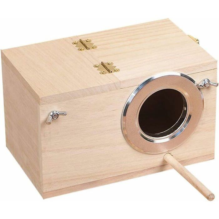Cage en bois pour oiseaux - MICH - 195x12x12 cm - Bois de paulownia - Isolation thermique - Ouverture facile