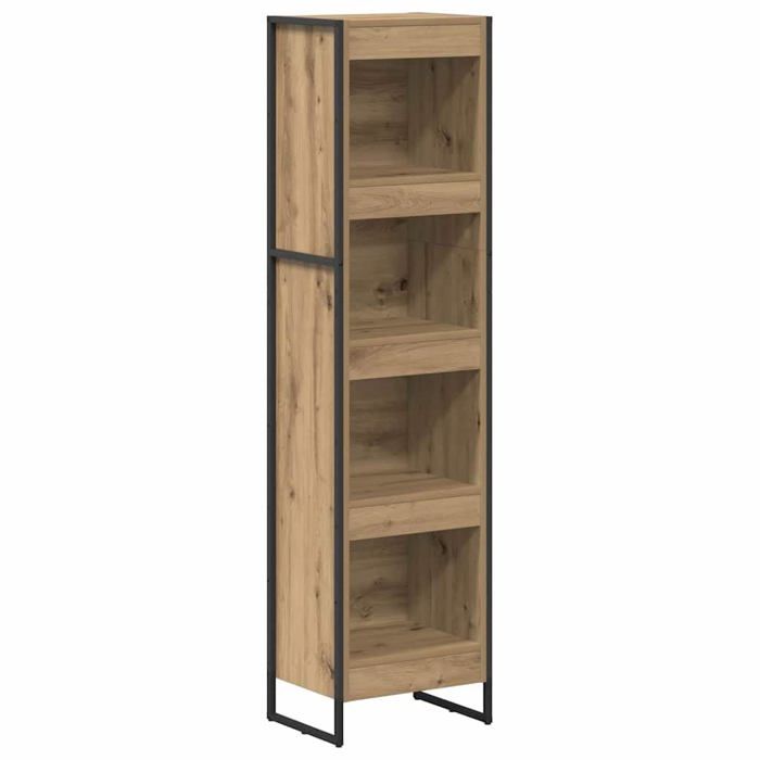 Bibliothèque industrielle - vidaXL - Bois dingénierie - Chêne artisanal - 40x30x155 cm - Pièces en acier