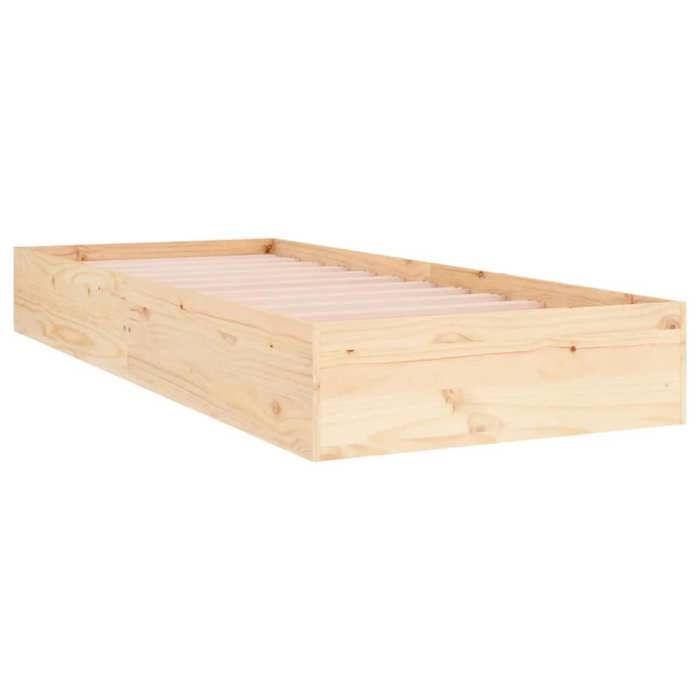 (En Promotion)Lit 1 PERSONNE 90x190cmCadre de lit Contemporain sans matelas bois massif 90x190cm L243980