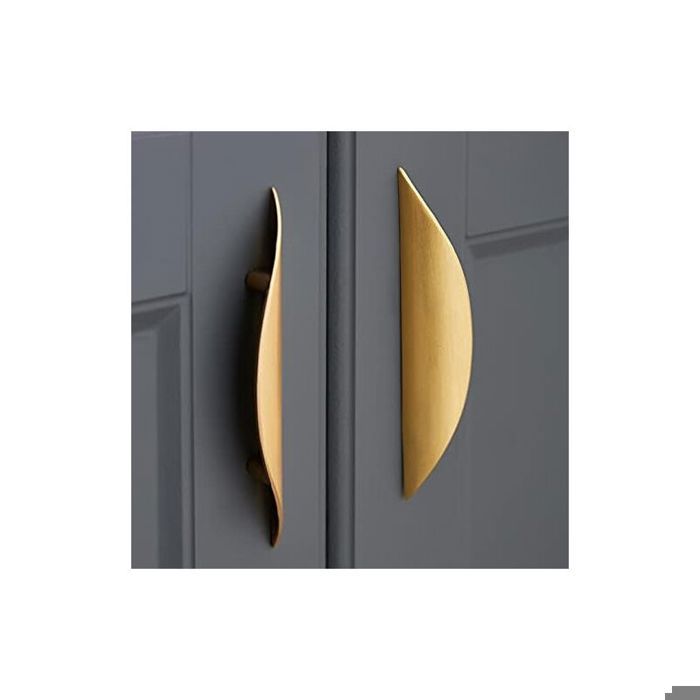 Poignée de meuble dorée - XVX - Alliage de zinc - Distance entre trous 32 mm - Dimensions 87x32x32 mm - Lot de 2 pièces