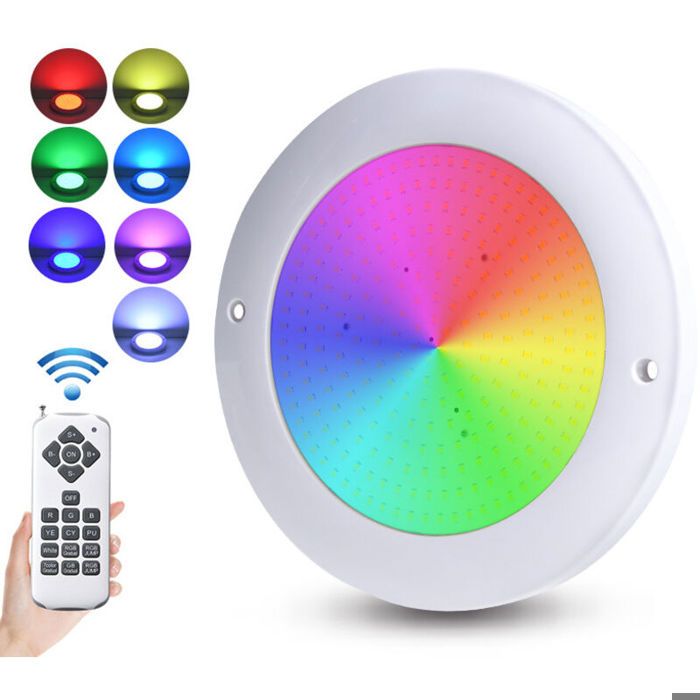 18W RGB Projecteur Piscine LED Remplie de RésineIP68 étanche Lampe Piscine Extra-Plats 12V AC/DC（Ø230H18MM)