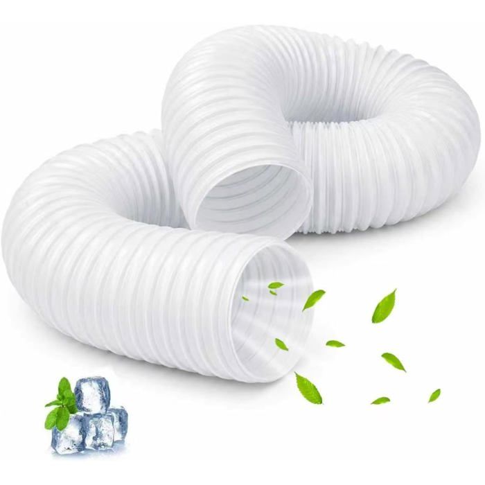 Tuyau dévacuation pour climatiseur mobile - D[F195] - Ø130 mm - Plastique - Flexible et anti-fuite