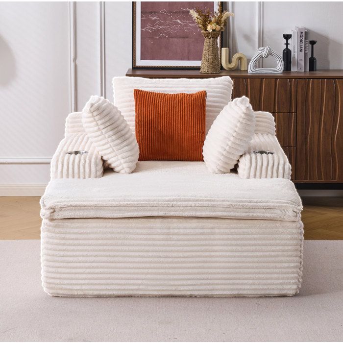 Canapé-lit Compressé En Tissu Beige Canapé De Sol Moderne FloraGrace Pour Salon Sans Montage 165x112x63cm