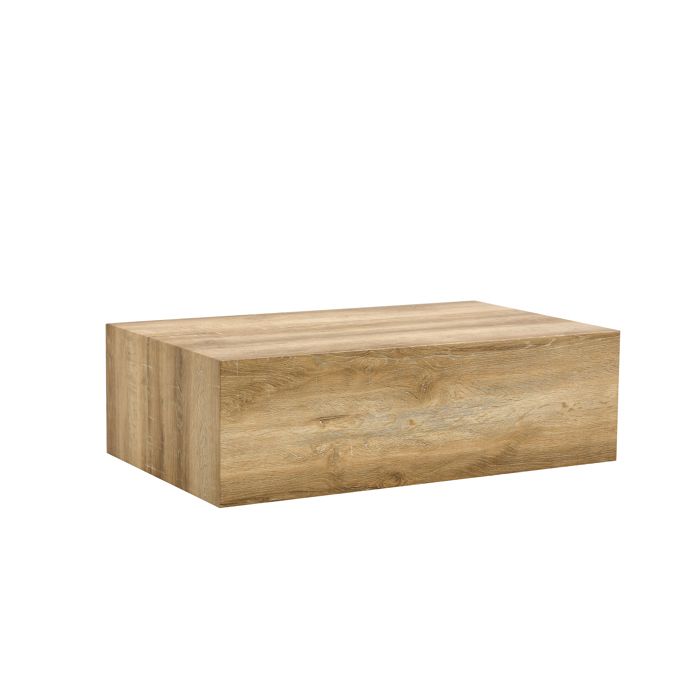 Table basse - FURNITURER - 90x50x30 cm - Rectangulaire - Bois clair (aspect bois) - Design bloc moderne Table basse - FURNITURER - 90x50x30 cm - Rectangulaire - Bois clair (aspect bois) - Design bloc moderne