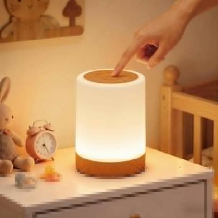 Lampe chevet LED tactile dimmable 5-100% RGB 256 couleurs 3 modes USB-C batterie 1500 mAh minuteur mémoire design