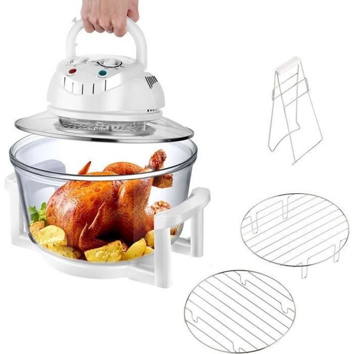Auto-Nettoyant verre bol multifonction appareil de cuisson noir Four Halogène