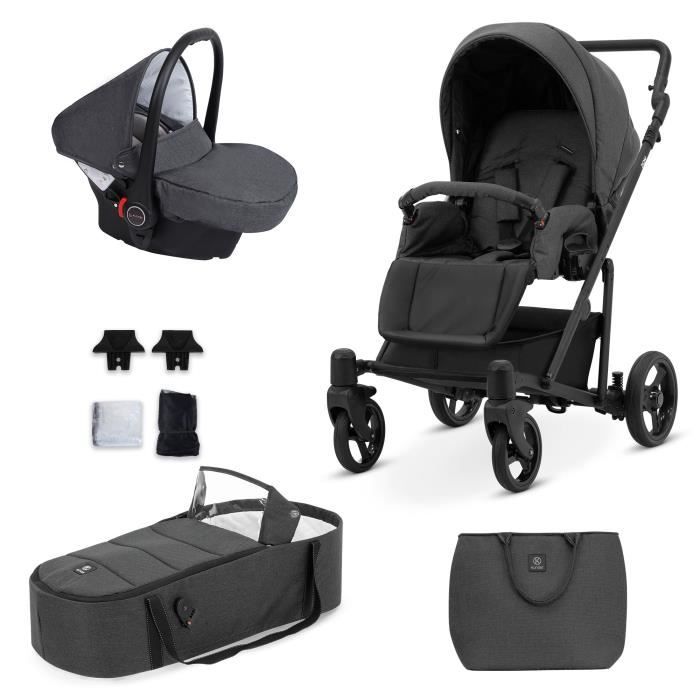 Poussette Légère HUOLE 0-4 Ans - Pliage 1 Main - 25kg Max - Canopy UV - Roues EVA Antichocs