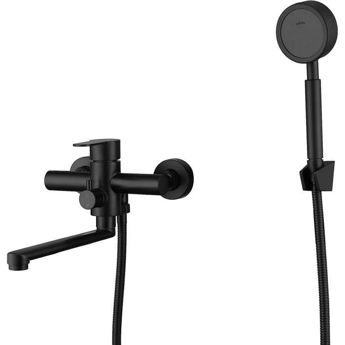 Robinet De Baignoire Avec Douchette En Acier Inoxydable 304 Noir